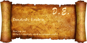 Deutsh Endre névjegykártya